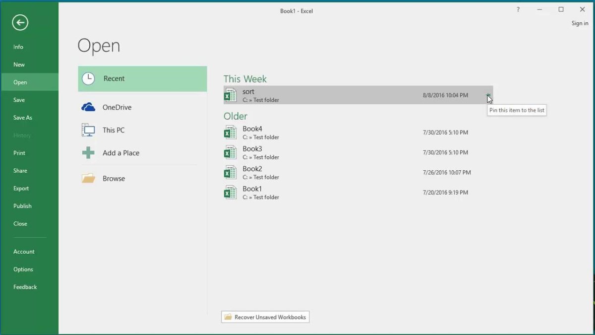 How to Pin Excel File? - keysdirect.us