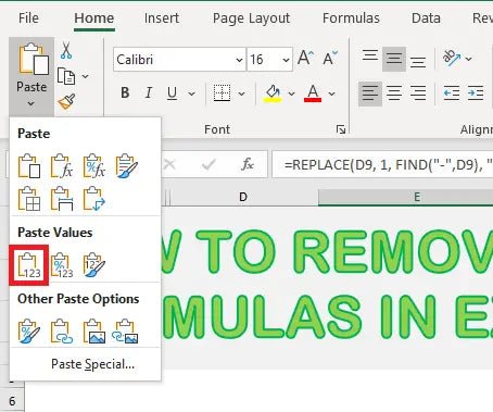 How to Remove Formulas in Excel? - keysdirect.us